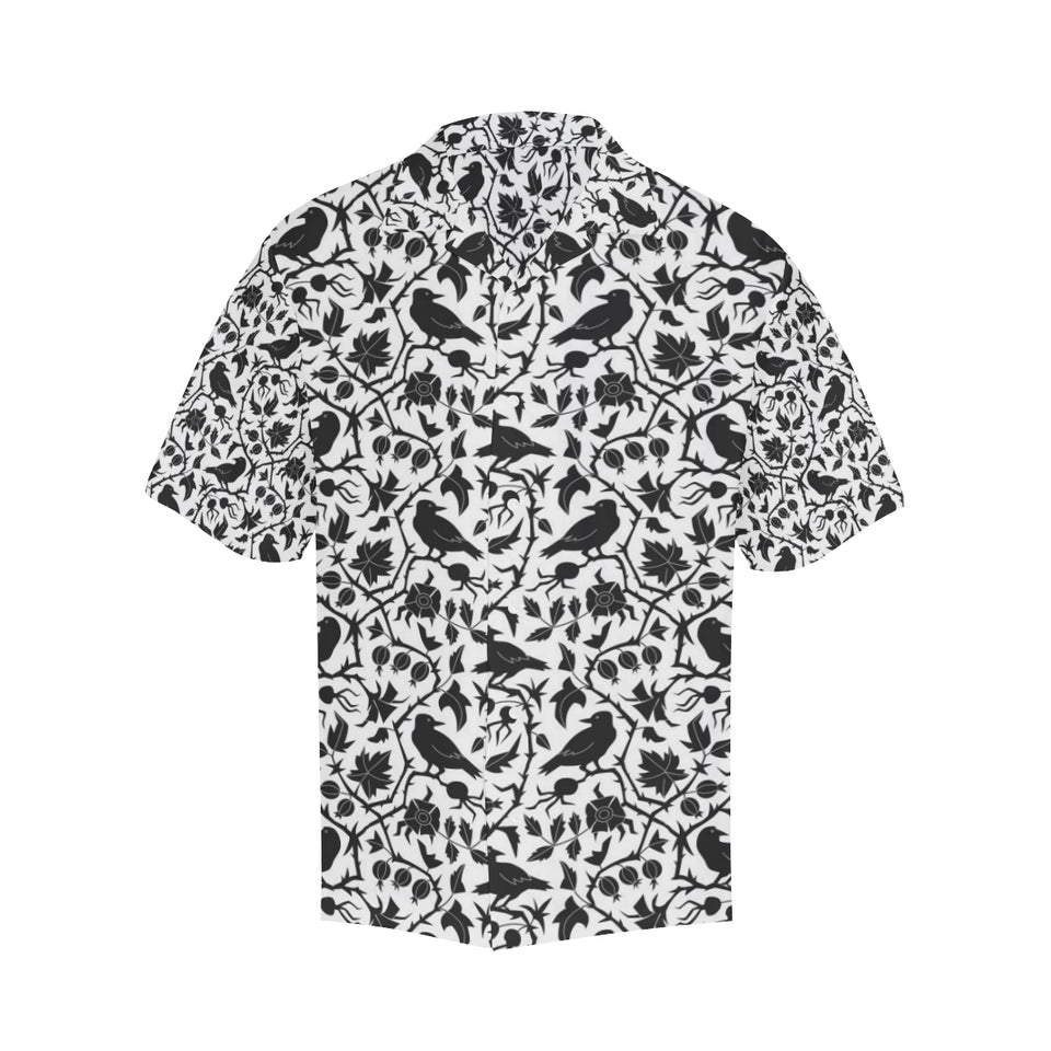 Crow dark floral pattern Men's All Over Print Hawaiian Shirt