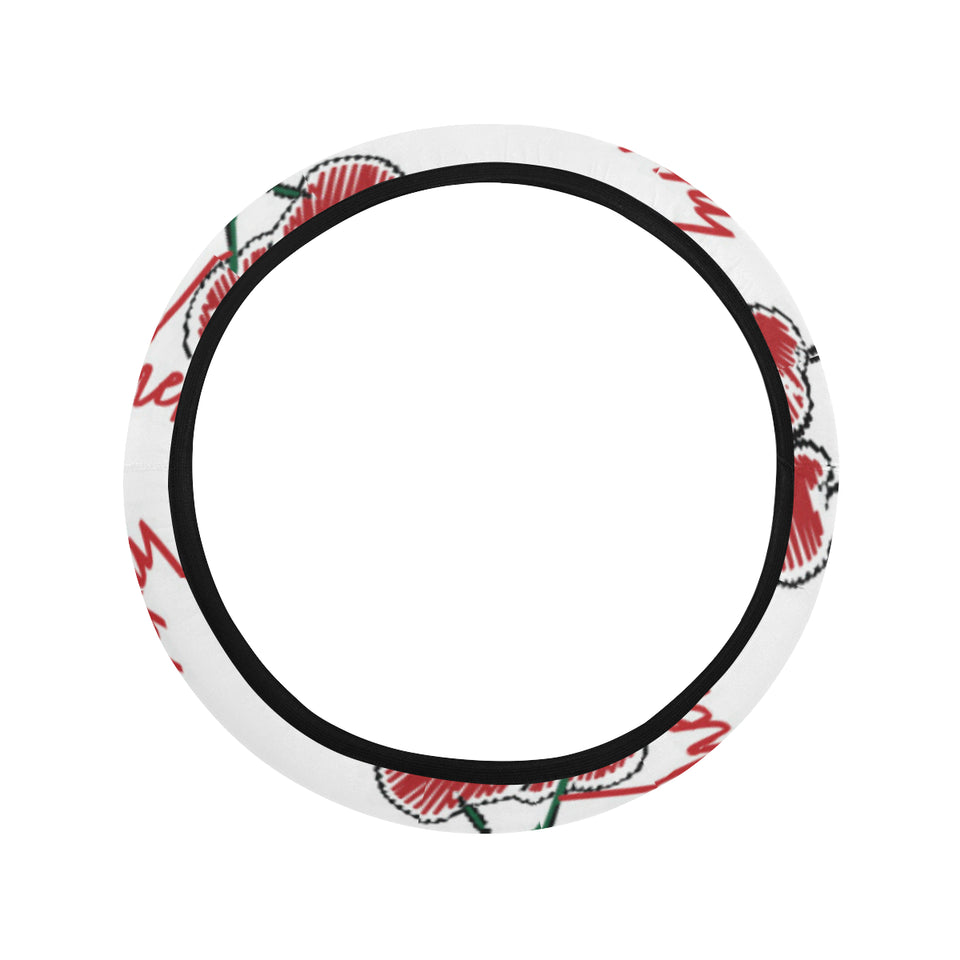 Hand drawn cherry pattern Car Steering Wheel Cover