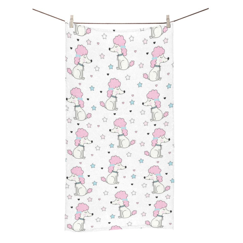 Cute poodle dog star pattern Bath Towel