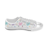 colorful unicorn rainbow heart pattern Men's Low Top Shoes White