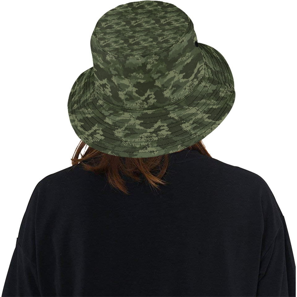 Digital Green camouflage pattern Unisex Bucket Hat