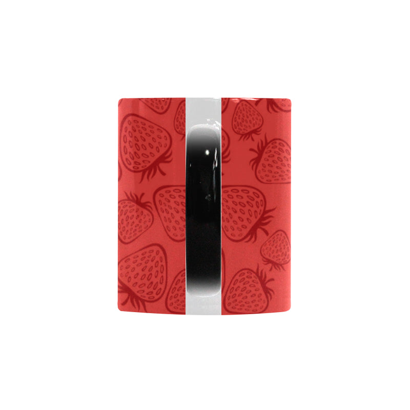 strawberry pattern red background Morphing Mug Heat Changing Mug
