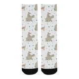 Cute Rhino pattern background Crew Socks