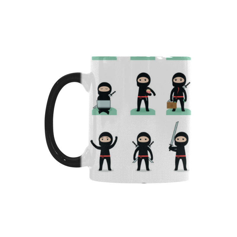 Cute ninja katana sword pattern Morphing Mug Heat Changing Mug