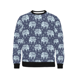 Elephant tribal design pattern Men's Crew Neck Sweatshirt