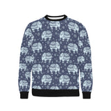 Elephant tribal design pattern Men's Crew Neck Sweatshirt