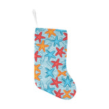 Blue red orange starfish pattern Christmas Stocking