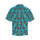 Boomerang Australian aboriginal ornament blue back Men's All Over Print Hawaiian Shirt