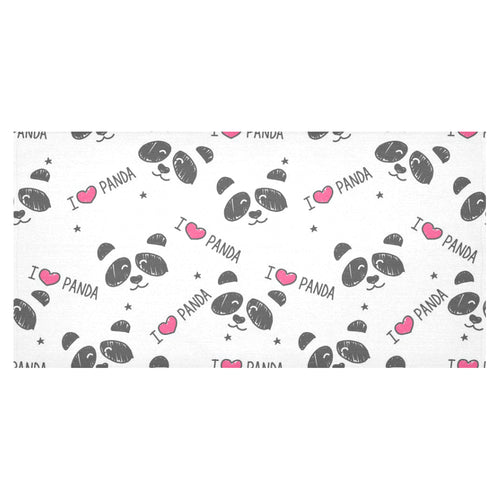 Hand Drawn faces of pandas pattern Tablecloth