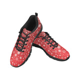 Snowflake pattern red background Men's Sneaker Shoes