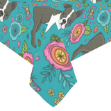 Boston terrier beautiful flower pattern Tablecloth