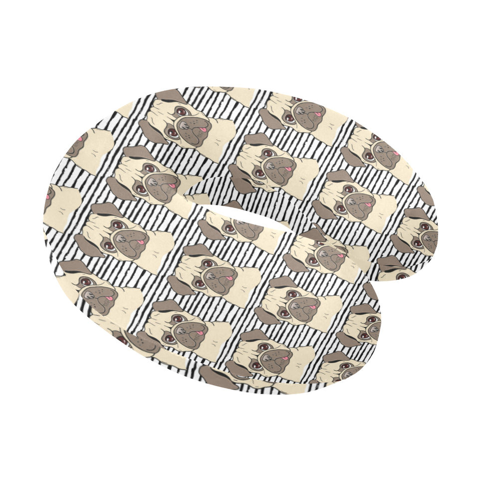 Happy pug pattern U-Shaped Travel Neck Pillow