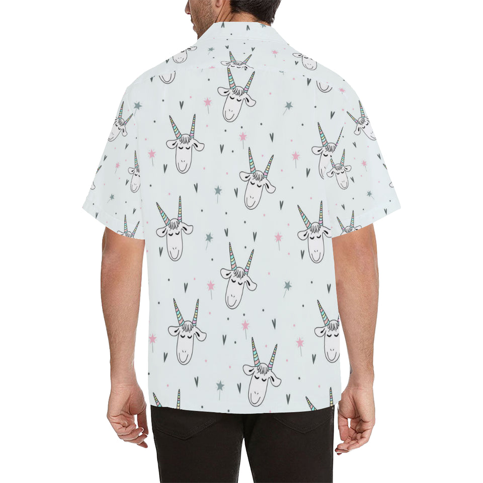 Cute goat design pattern Men's All Over Print Hawaiian Shirt