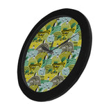 Hand drawn windmill pattern Elegant Black Wall Clock