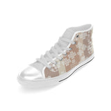 Beautiful hexagon japanese  pattern Men's High Top Canvas Shoes White