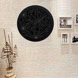 Spider web pattern Black background white cobweb Elegant Black Wall Clock