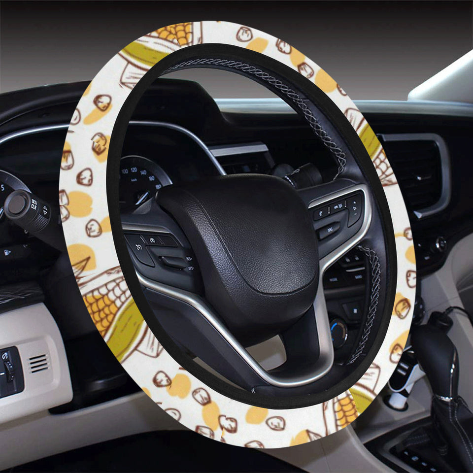 Corn Pattern Print Design 02 Car Steering Wheel Cover