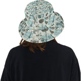 Dragonfly Butterfly Plants insect flower vintage s Unisex Bucket Hat
