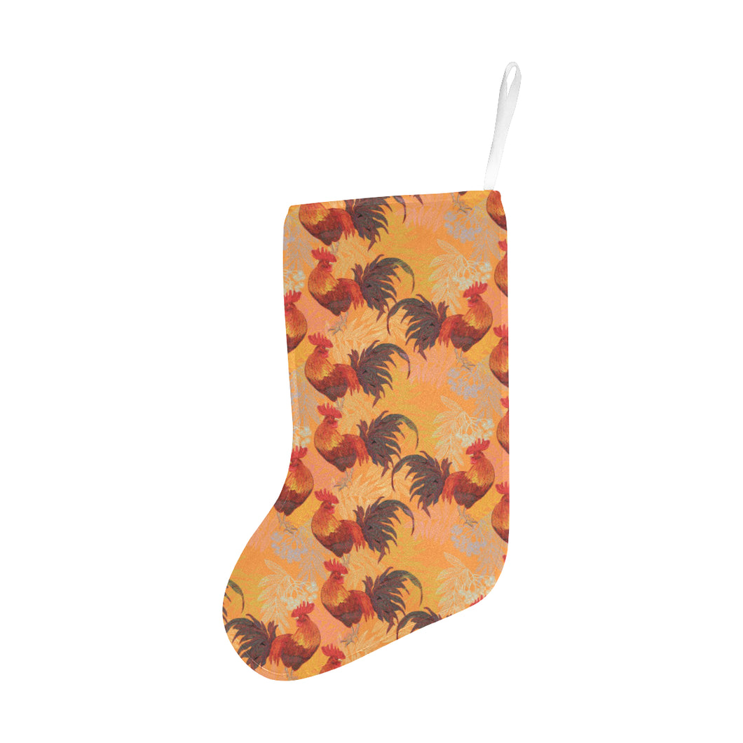 red rooster chicken cock pattern Christmas Stocking