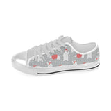 Cute polar bear christmas snow pattern Men's Low Top Shoes White