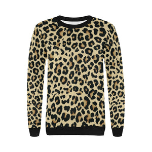 Leopard print design pattern Women's Crew Neck Sweatshirt