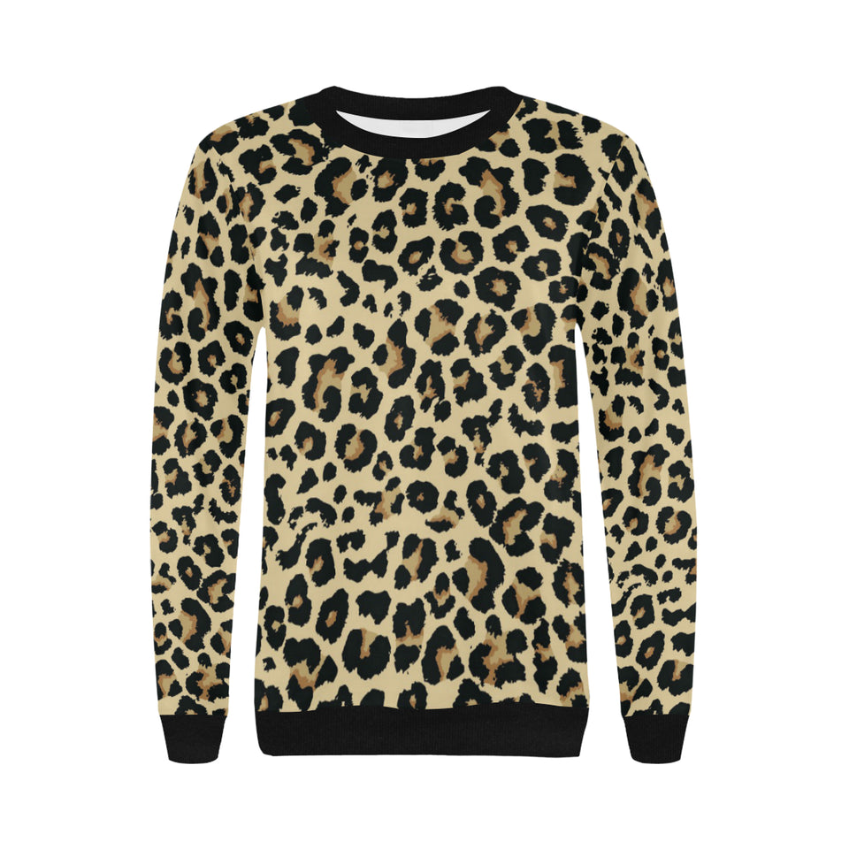 Leopard print design pattern Women's Crew Neck Sweatshirt