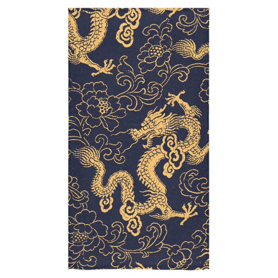 Gold dragon pattern Bath Towel