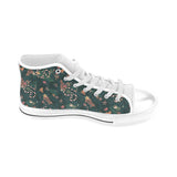 Snake forest pattern Men's High Top Canvas Shoes White
