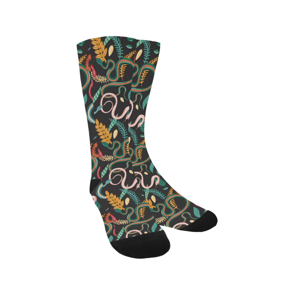 Colorful snake plant pattern Crew Socks