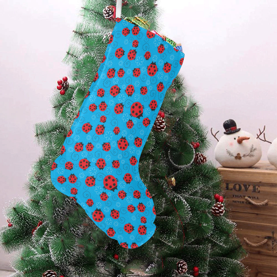 Ladybug Pattern Print Design 02 Christmas Stocking