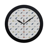 Cute helicopter star pattern Elegant Black Wall Clock