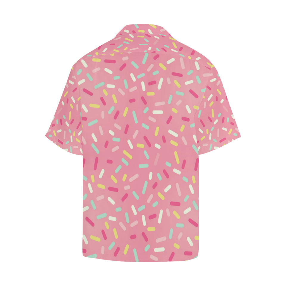 Pink donut glaze candy pattern Men's All Over Print Hawaiian Shirt