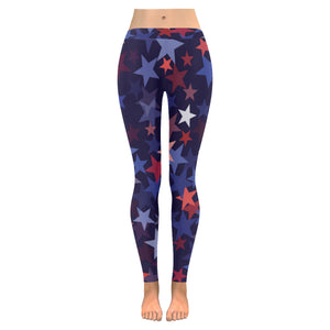 Red blue star pattern Women's Legging Fulfilled In US