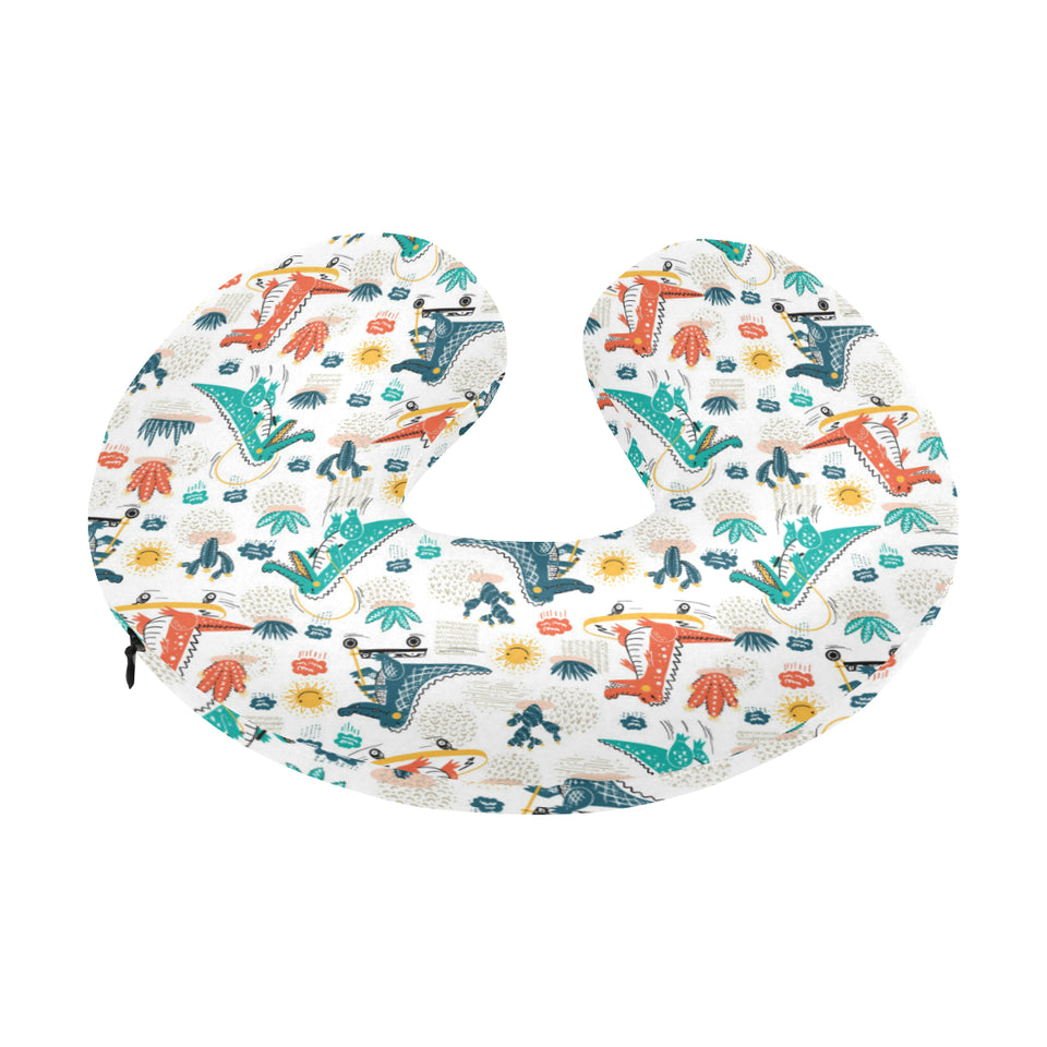 Cute Crocodile Pattern U-Shaped Travel Neck Pillow
