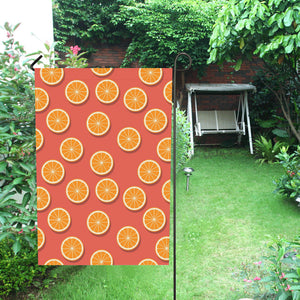 Oranges pattern red background House Flag Garden Flag