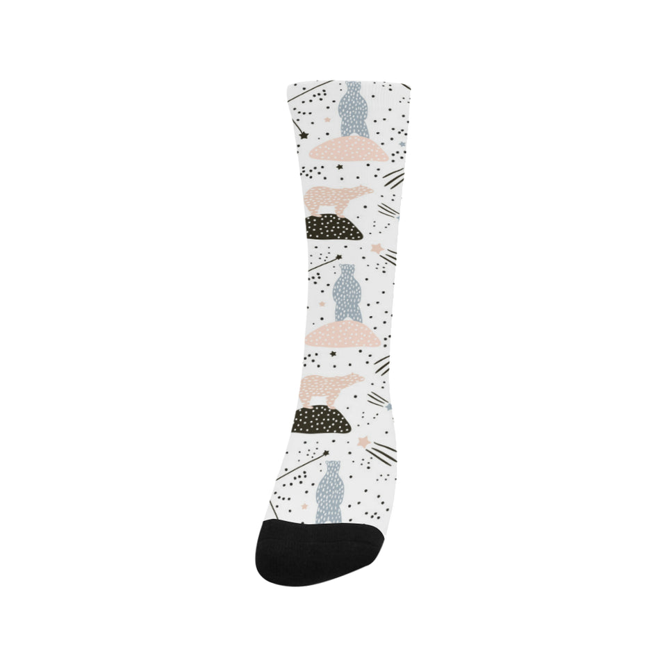 Polar bears star poka dot pattern Crew Socks