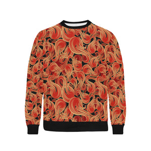 Fire flame pattern Men's Crew Neck Sweatshirt