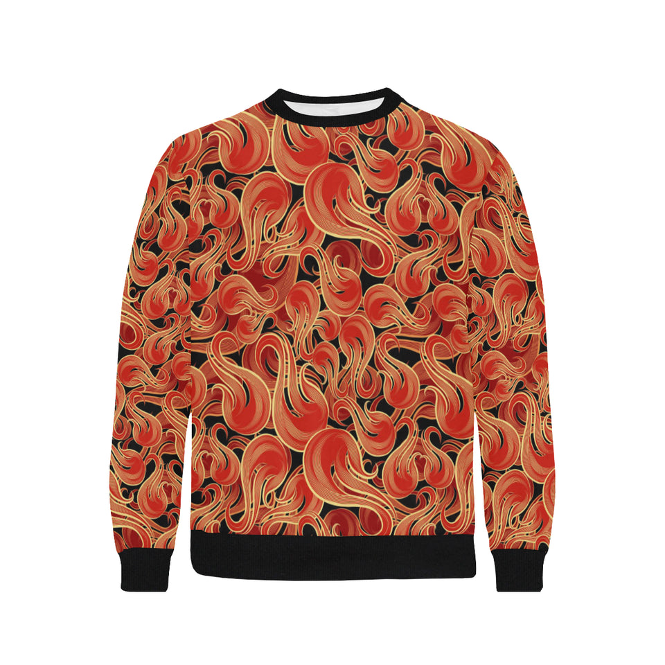 Fire flame pattern Men's Crew Neck Sweatshirt