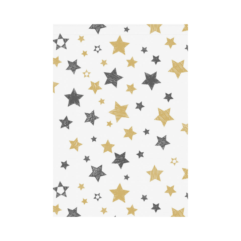 hand drawn gold black star pattern House Flag Garden Flag