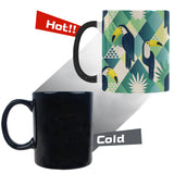 Toucan tropical leaves design pattern Morphing Mug Heat Changing Mug