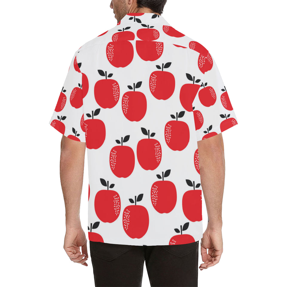 red apples white background Men's All Over Print Hawaiian Shirt