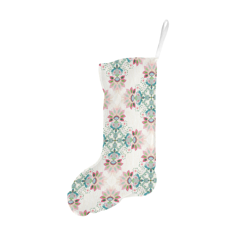 Square floral indian flower pattern Christmas Stocking