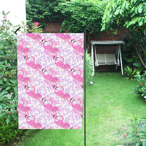 Pink flamingo flower pattern House Flag Garden Flag