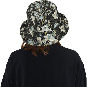 Japanese crane ornament elements Unisex Bucket Hat