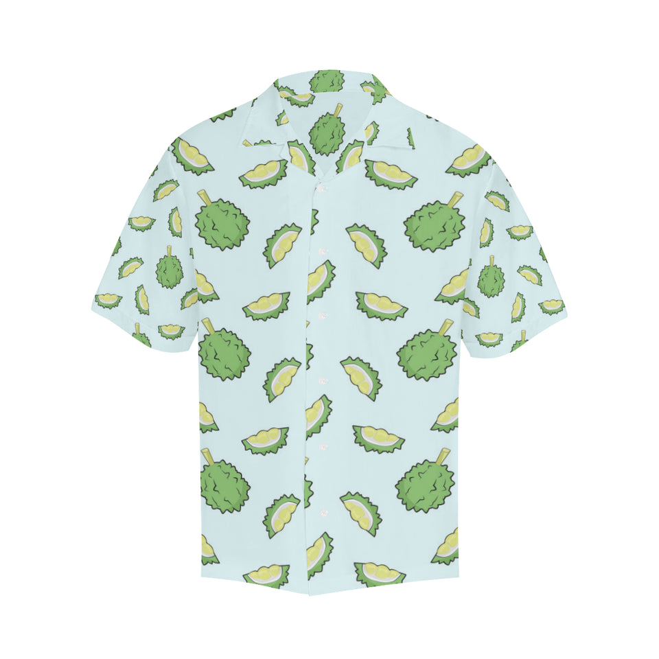 Durian pattern blue background Men's All Over Print Hawaiian Shirt