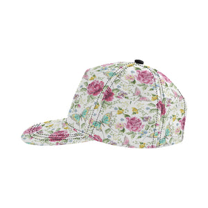 Hand drawn butterfly rose All Over Print Snapback Cap