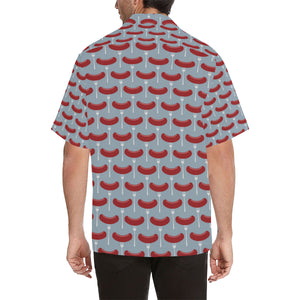 Sausage Pattern Print Design 02 Men's All Over Print Hawaiian Shirt (Model T58)