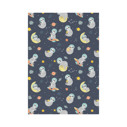 Cute sloth astronaut star planet rocket pattern House Flag Garden Flag