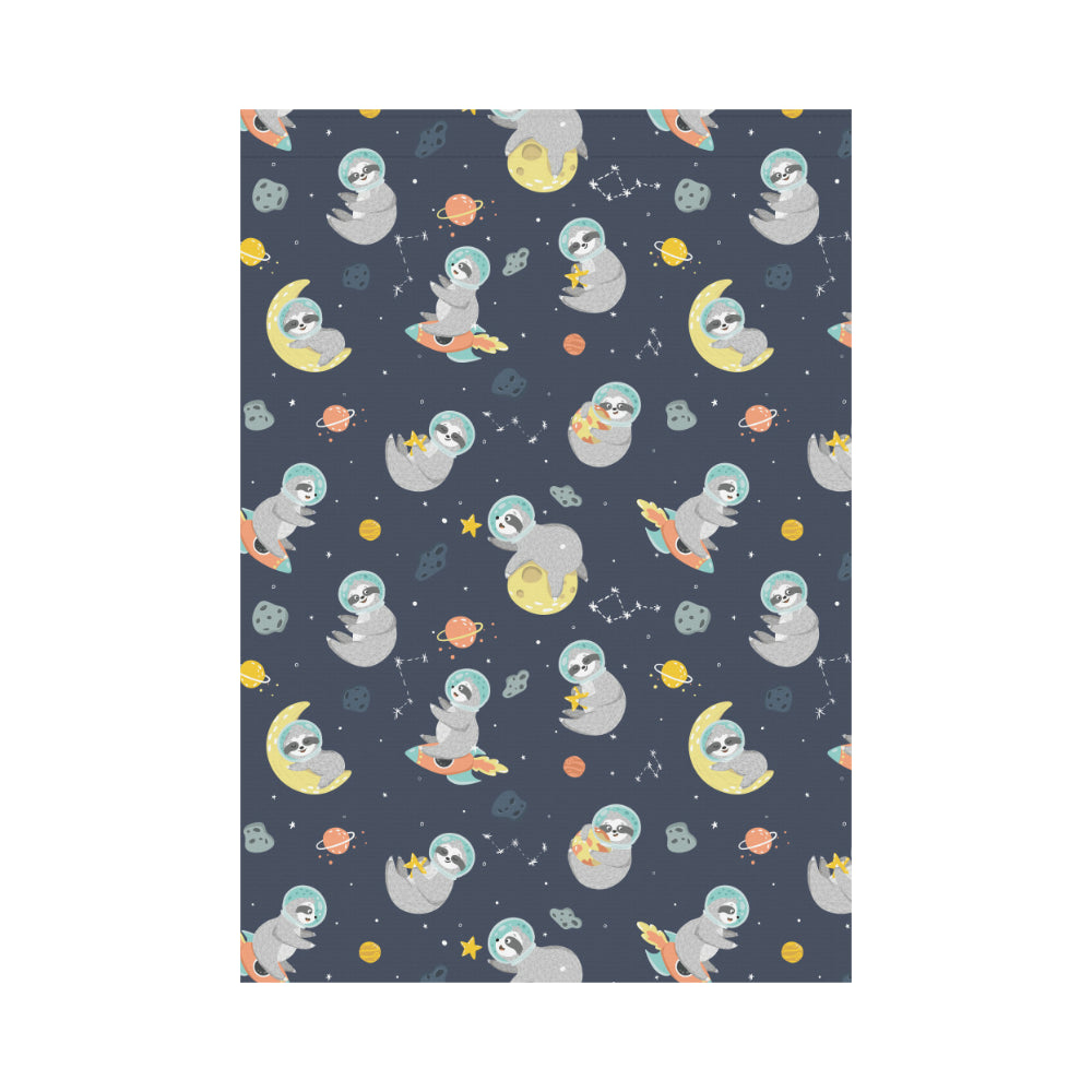 Cute sloth astronaut star planet rocket pattern House Flag Garden Flag