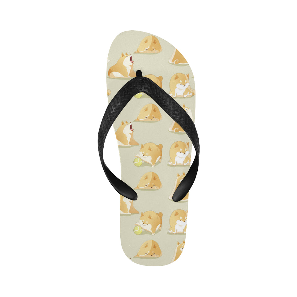 Cute fat shiba inu dog pattern Unisex Flip Flops